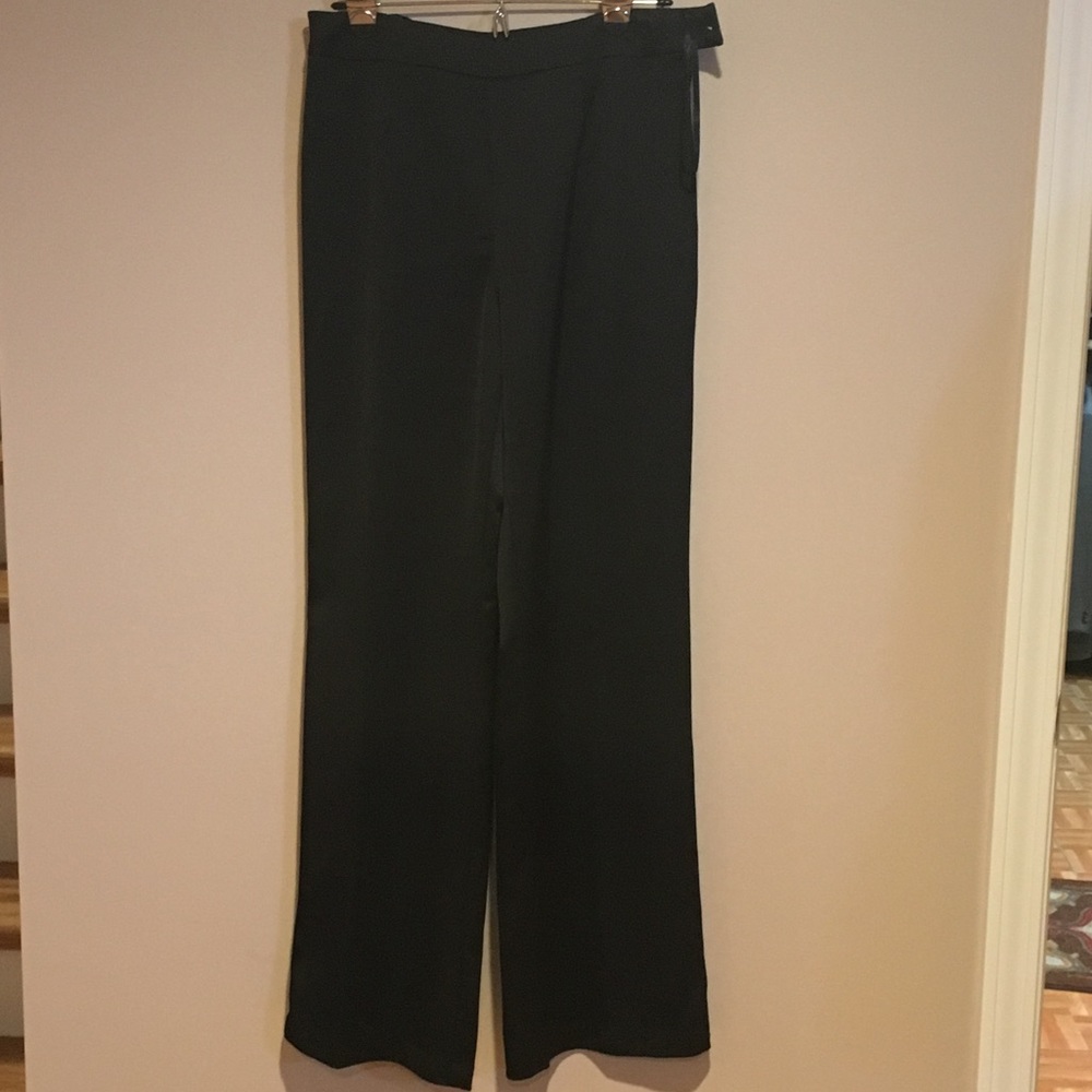 MSK Black Wide Leg Satin Pants